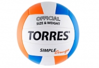 Мяч волейбольный TORRES Simpler Orange синт.кожа PVC