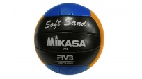 Мяч волейбольный Mikasa Soft Sand RS-13, №5, шитый, черно-синий-оранжевый дизайн,