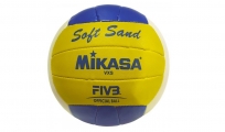 Мяч волейбольный Mikasa Soft Sand VXS, №5, шитый, желто-бело-синий дизайн, 18 панелей