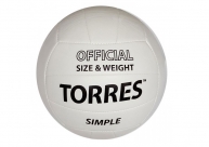 Мяч волейбольный TORRES Simple (белый) V30105
