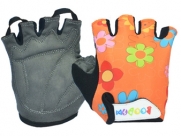 Детские перчатки 223-1. материал: микрофибра/лайкра. размер: s/m(7,8х12,5см). цвет: оранжевый. рисунок: цветы