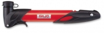Giyo насос gp-77 телескопический, пластиковый корпус, компактный и лёгкий, эргономичная т-образная ручка, реверсивная головка с фиксатором, красный
