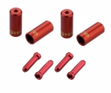 Jagwire наконечники оболочек (10х4,5мм, 6х5мм) и тросов (4шт.) красные. комплект