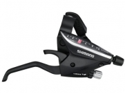 Shimano шифтер/тормозная ручка st-ef65-l2 altus для v-brake левая, под два пальца, 3 скорости, черная