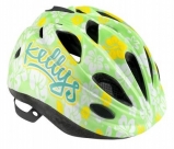 Шлем детский kellys buggie. цвет: зелёный. рисунок: цветы. размер: s (48-52cm)