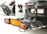 Peruzzo автобагажник на фаркоп siena сталь, откидной, для 3 в-дов весом до 17кг, фиксация велосипеда: колёса установ. в полозе, за трубу рамы (max d:60 мм), цвет: серый, упаковка-картонная коробка