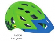 KELLYS Шлем RAZOR MIPS Lime Green, S/M, 23 отверстия, платформа для камеры, дополнительный козырёк, система защиты головы MIPS