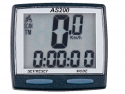 Велокомпьютер as-200 проводной. 8 функций: скорость /режим сканирования /время /пройденное расстояние/одометр /максимальная скорость /средняя скорость /часы. цвет: чёрный